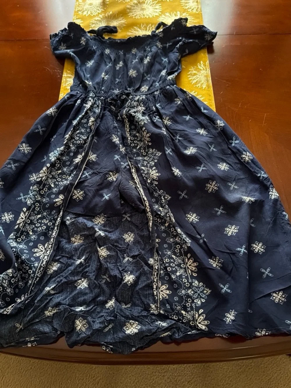 Justice Navy Blue Floral Casual Girls Dress